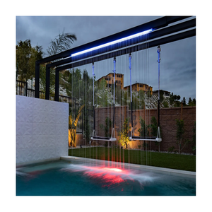 Uso dell'hotel RGB luci cascata piscina decorativa caduta cortina d'acqua fontane piscina perfetta atmosfera <span class=keywords><strong>in</strong></span> <span class=keywords><strong>pietra</strong></span> <span class=keywords><strong>giardino</strong></span> - Product Image 1