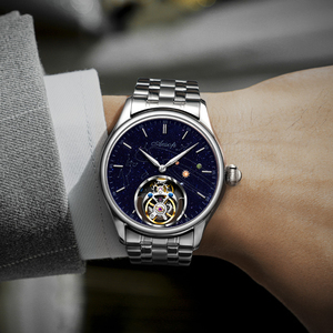 Reloj AESOP China Flying Tourbillon para Hombre, Diseño de Cielo Estrellado, Acero Inoxidable, Resistente al Agua, Reloj Mecánico - Product Image 6