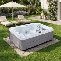 Spa de jardin VIRLUX Med pour couples avec cascade et lumières chromothérapeutiques pour une évasion intime et une relaxation en plein air