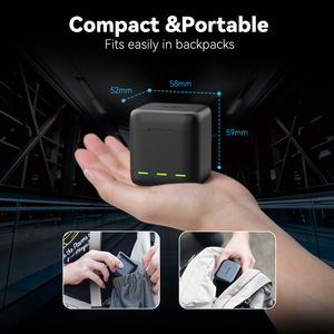 Accesorios Telesin para Cámaras GoPro <span class=keywords><strong>Hero</strong></span> 12 11 10 <span class=keywords><strong>9</strong></span>, Caja de Carga Portátil con 3 Ranuras y 2 Baterías - Product Image 5