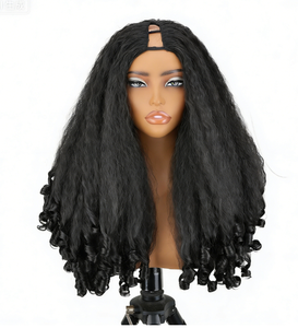 <span class=keywords><strong>Pelucas</strong></span> Africanas <span class=keywords><strong>AliExpress</strong></span> para Mujeres Europeas y Americanas, Cabello Corto y Rizado Negro, Fibra Resistente al Calor, Gorro de Monofilamento, 100% - Product Image 1