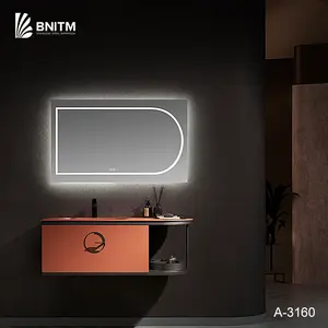 BNITM New Innovations Modern Smart LED Light Wall Mounted Bathroom Mirror Steel Cabinet Home Bathroom Vanities Supplier