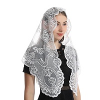 Voile de prière chrétien brodé pour femmes, style espagnol, pour la messe et la chapelle