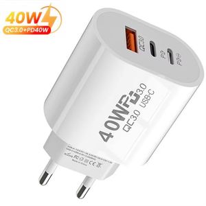 40W Oval Dual PD+<b>USB</b> Fast Charger 5V3A QC3.0 Adapter Phone Charger EU US <b>Plug</b> Standard for Mobile Phone Travel Charger - Product Image 2