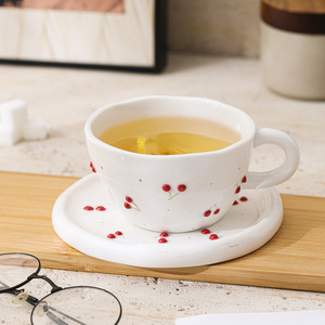 Wholesale New Year's Stunning Eco-Friendly Ceramic Coffee <b>Mugs</b> Floral Pattern Customizable <b>for</b> Women High-Value Modern Design - Product Image 4
