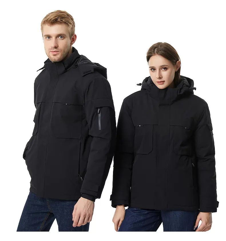Wholesale Custom Logo jaqueta masculina 5V USB Pockets Warm Hooded Outdoor Waterproof Techwear For Men Heated Jacket