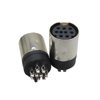 MINI conector Din Circular, 4, 6, 8, 9 pines, hembra, cable de soldadura, negro, redondo, hembra, conector Din, KMDLAX, 4P, 6P, 8P, 9P