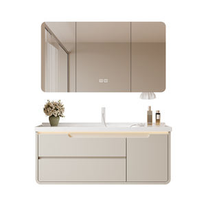 Mueble de Baño Moderno de MDF Lacado con Lavabo, Espejo Inteligente, Gabinete de Pared Impermeable para Proyectos de Apartamentos y Hoteles - Product Image 1