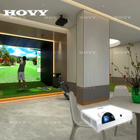 Simulateur de golf HOVY pour la maison, écran 3D avec moniteur de lancement et analyseur de swing, système d'entraînement d'hiver en intérieur, parcours virtuels