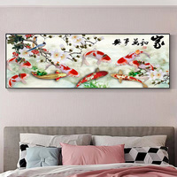 Usine personnalisée 5d bricolage diamant vente en gros perceuse complète diamant peinture Koi poisson maison décoration murale pour salon usine personnalisée