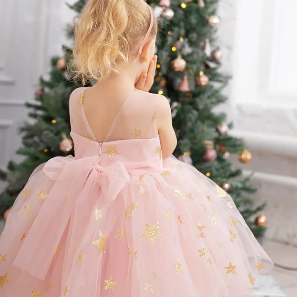 Kids Designer Clothes Girls Tutu Princess Dresses Star Mesh Gauze wholesale custom good price kids tulle dress
