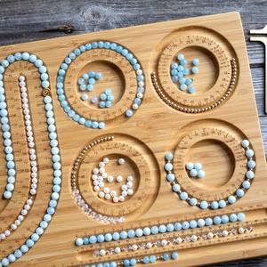 Planche à mesurer combinée en bois, <span class=keywords><strong>plateau</strong></span> en bambou pour la fabrication <span class=keywords><strong>de</strong></span> bijoux DIY, bracelets et colliers - Product Image 4