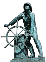 Sculpture commémorative de pêche en cuivre décorée dans le port statue de pêcheur en bronze grandeur nature figurine