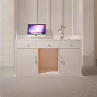 Comptoir de réception moderne et minimaliste pour salon de beauté, petit bureau élégant avec finition peinte, caisse enregistreuse de luxe