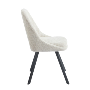 Sedia da pranzo in tessuto verde nordico con gambe in metallo moderne, schienale cavo e cuscino, poltrona imbottita per <span class=keywords><strong>cucina</strong></span> e caffè - Product Image 5