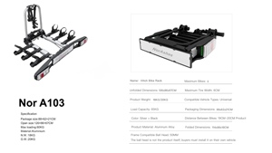 Haut de gamme 3/4 alliage d'aluminium pliable <span class=keywords><strong>attelage</strong></span> arrière support de boule <span class=keywords><strong>porte</strong></span>-vélo support de plaque d'immatriculation pour camion SUV RV <span class=keywords><strong>voiture</strong></span> barres de toit - Product Image 3