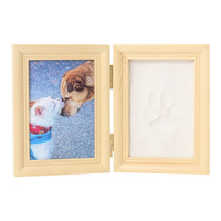 Cadre photo rectangulaire souvenir fait main pour empreintes de pattes d'animaux, en argile, pour chiens et chats, souvenir commémoratif