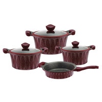 Ensemble d'ustensiles de cuisine antiadhésifs en aluminium moulé, batterie de casseroles et poêles en aluminium pour la cuisine domestique
