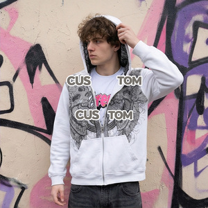 Fabricante de Sudaderas Streetwear con Cremallera, Felpa Francesa, Gruesa, Corte Cuadrado, Gráfico DTG Personalizado, Sudaderas con Cremallera - Product Image 2