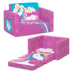 Canapé et fauteuil pour enfants <span class=keywords><strong>2</strong></span> en 1 à thème licorne, résistant aux taches et lavable en machine, avec construction en mousse - Product Image 1