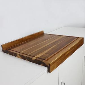 <span class=keywords><strong>Planche</strong></span> à découper en bois d'acacia écologique, grande <span class=keywords><strong>planche</strong></span> à pâtisserie pour comptoir avec bords surélevés, naturelle et durable - Product Image 3