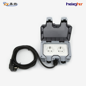 ปลั๊กไฟกันน้ำกลางแจ้ง IP66 2 ช่องเสียบมาตรฐานยุโรป พร้อมสายไฟสำหรับใช้งานกลางแจ้ง - Product Image 2