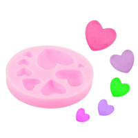 Moule à Fondant en Silicone en forme de coeur aimant bricolage coloré doux coeur chocolat et pâte à bonbons pour gâteau biscuit décoration outil moule