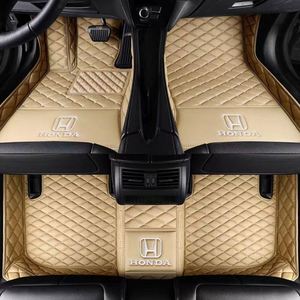 แผ่นรองพื้นรถยนต์หนังแท้สำหรับ Civic Vezel CR-V ชุดเต็ม 4/5 ชิ้น กันลื่น หนา 5 มม. พอดีอย่างสมบูรณ์แบบ ลายเพชร 3 มิติ - Product Image 3