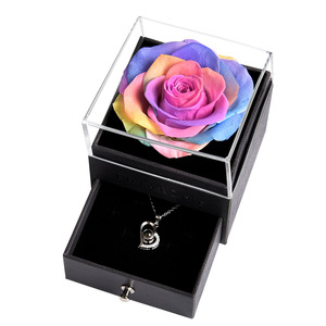 Bảo quản màu Đỏ bất Rose với Acrylic Bìa Ngày Valentine kỷ niệm ngày cưới sinh nhật lãng mạn hộp quà tặng đồ trang sức - Product Image 3