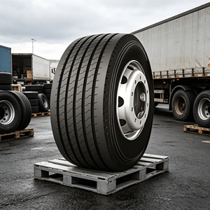 Neumático de camión de base ancha para dirección y remolque 385/65R22.5, para todas las estaciones, excelente tracción, sin cámara, venta al por mayor de fábrica, DOT ECE - Product Image 1