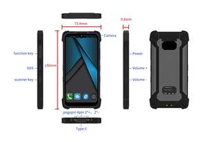 산업용 안드로이드 11 IP68 방수 64GB 2D 스캐너 지문 인식 지원 4G LTE 러기드 <span class=keywords><strong>PDA</strong></span> - Product Image 4