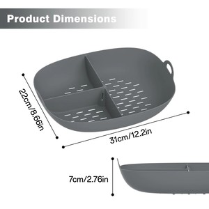 Plateau de cuisson vapeur en silicone à compartiments, séparateur pour cuiseur vapeur, compatible avec <span class=keywords><strong>Thermomix</strong></span> TM7 Varoma, récipient de cuisson et de stockage pour la cuisine - Product Image 2