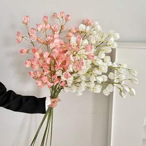 Fleur artificielle lanterne à branche unique en soie, haute simulation, style naturel, pour décoration de mariage - Product Image 2