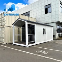 Villa conteneur modulaire préfabriquée de luxe 20 pieds à toit en pente, économique et détachable, pour hôtel, bureau ou maison mobile