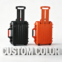 Valise de transport robuste en plastique ABS moulé par injection pour équipement et outils, avec mousse découpable à l'intérieur, support OEM