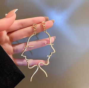 أقراط نسائية بتصميم بالغ الصغر, أقراط نسائية بتصميم بالغ الصغر ، أقراط نسائية من الذهب بتصميم كبير غير منتظم ، للبيع بالجملة - Product Image 2