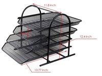 Organizador de Archivos Metálico, Estante de Almacenamiento de Escritorio, Soporte para Documentos, Porta Archivos, Suministros de Oficina