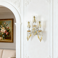 Appliques murales en cristal modernes, luminaires muraux intérieurs de luxe en or pour chambre à coucher, salle de bain, chevet, couloir, escalier