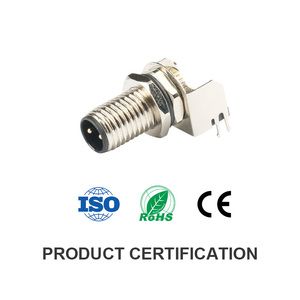 Đầu nối kiểu uốn cong 2-8pin M8 IP67 ổ cắm PCB phía sau-Phích cắm hàng không tròn với thiết kế chống nước uốn cong Nam/Nữ - Product Image 3