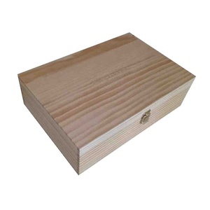 Grande boîte de rangement rectangulaire pour jouets et souvenirs en <span class=keywords><strong>bois</strong></span> de pin avec poignée de panier Boîte d'emballage de chaussures en <span class=keywords><strong>bois</strong></span> à charnière unie - Product Image 6