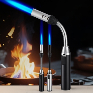Briquet à gaz à flamme nue en acier inoxydable long, coupe-vent pour cuisinière et camping - Product Image 6