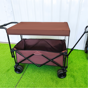 Chariot de plage pliable portable, robuste, à quatre roues, pour le camping, les courses, OEM - Product Image 4