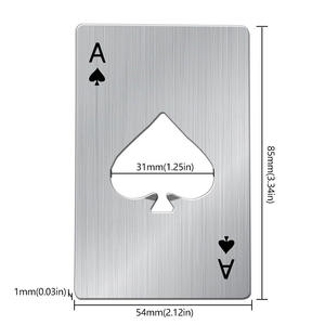<b>Creative</b> Stainless Steel <b>Tavern</b> Bottle Opener Manual Key-Shaped Key Playing Card Design Wine Personalized Logo Eco-Friendly - Product Image 1
