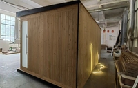 Sauna combiné préfabriqué de luxe en bois massif écologique pour extérieur avec salle de repos
