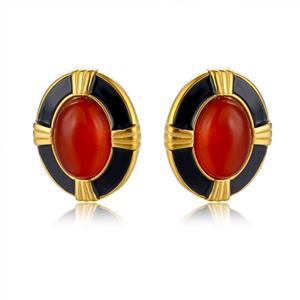 ต่างหูสตั๊ดแบรนด์ดัง สแตนเลสสตีลเคลือบ PVD ป้องกันการแพ้ ทันสมัย ขายส่ง สำหรับผู้หญิง - Product Image 4