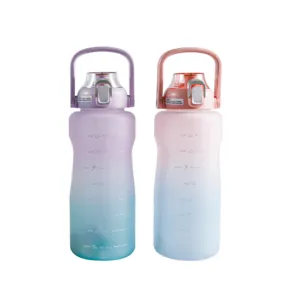 Kişiselleştirilmiş özel spor bpa ücretsiz detoks su şişeleri plastik meyve ve çay demlik çocuklar içecek meyve kupa bardak saplı