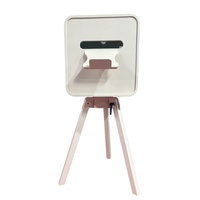 Photomaton en bois avec écran tactile de 18,5 pouces, impression en libre-service (blanc personnalisé, comprend un support d'imprimante, une caméra/iPad/SLR)