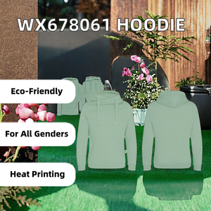 WY209 Wholesale Woven Spring Plain Dyed <b>Polyester</b>/<b>Rayon</b> Eco-Friendly Hoodie Sweatshirt Custom Logo Unisex Hoodies for Men - Product Image 2