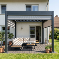 Pergola en aluminium à double toit rigide pour jardin, idéale pour les loisirs en famille, l'ombrage et les divertissements en plein air
