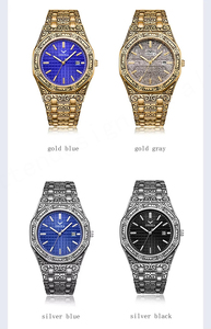 นาฬิกาควอทซ์สแตนเลสผู้ชาย3812 onola ของแท้นาฬิกาข้อมือวินเทจสีทองแกะสลักกันน้ำ - Product Image 6